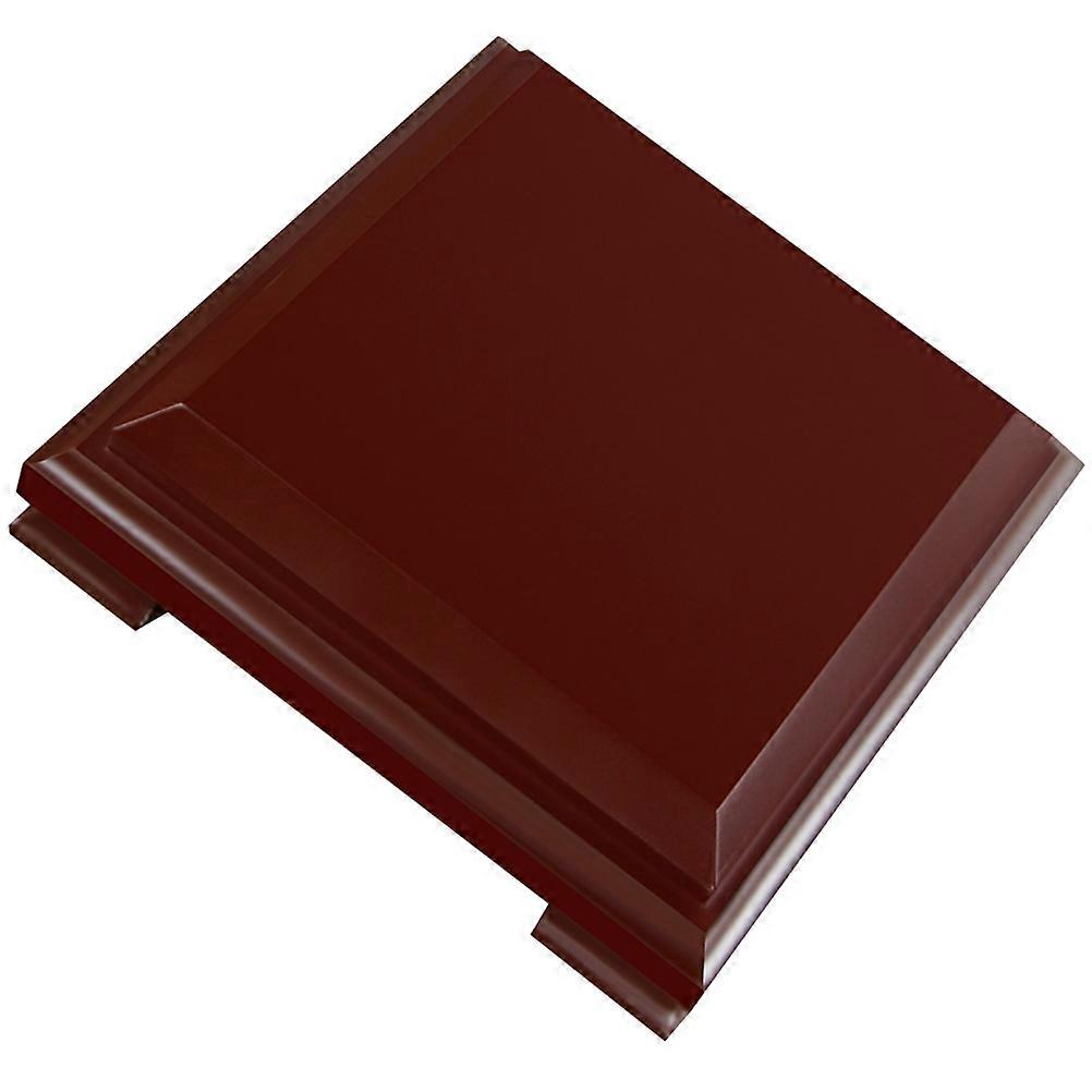 Wooden Square Display Base for Vase Stand 2Pcs Dark Red Wood Material