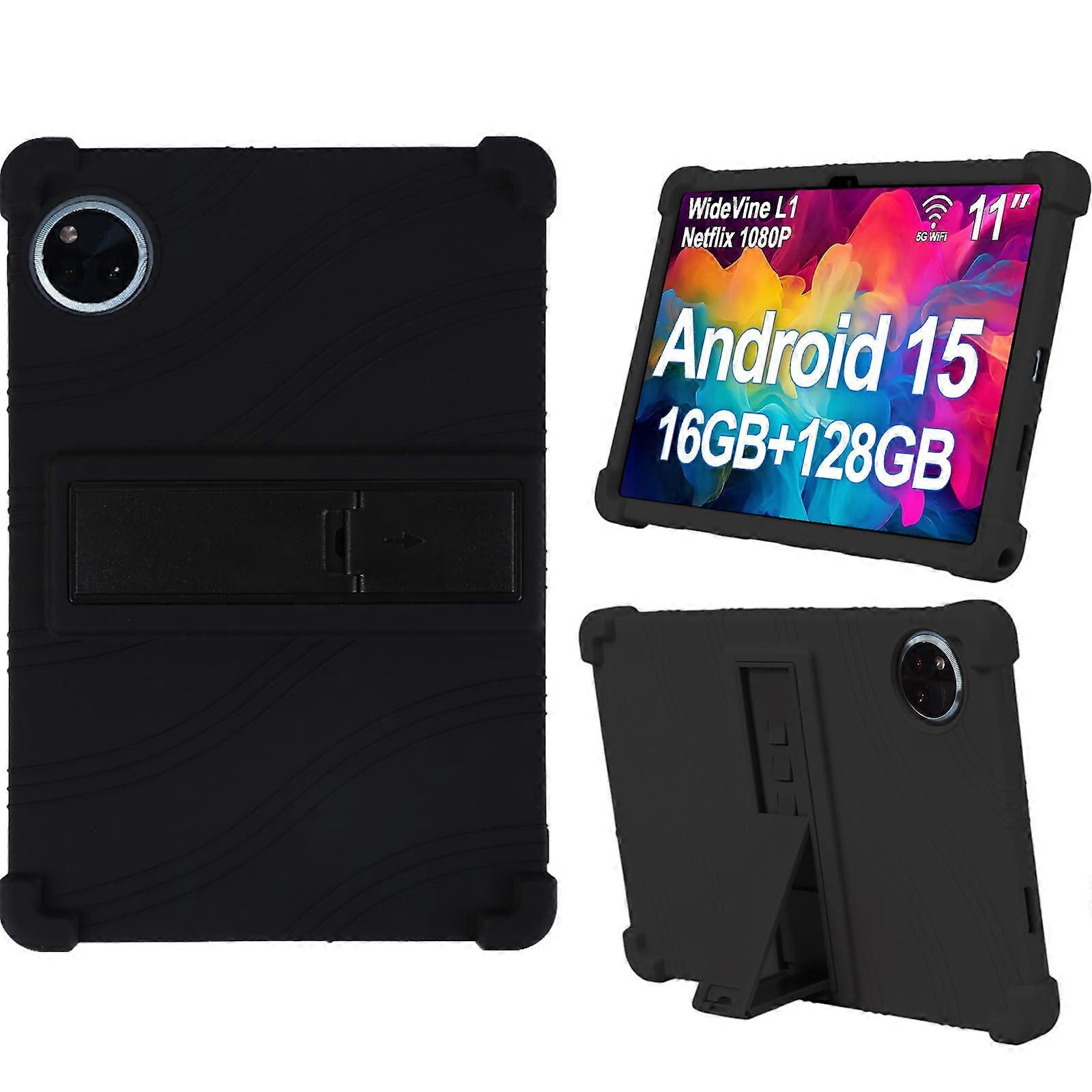 Silicone Case for DOOGEE U11 11 Inch, Kids Friendly Pro 11 Inch With Adjustable Stand Teclast P50 Compatible Black