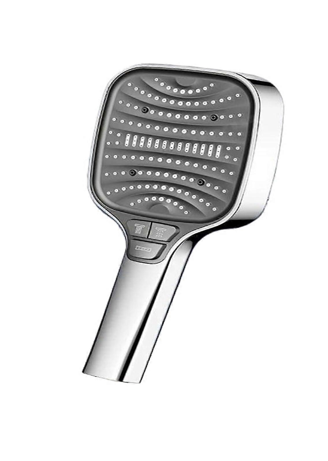 8 Modes Large Shower Head With OneKey Stop Adjustable, Pressure WaterSaving Shower Mixer Nozzles, Silver