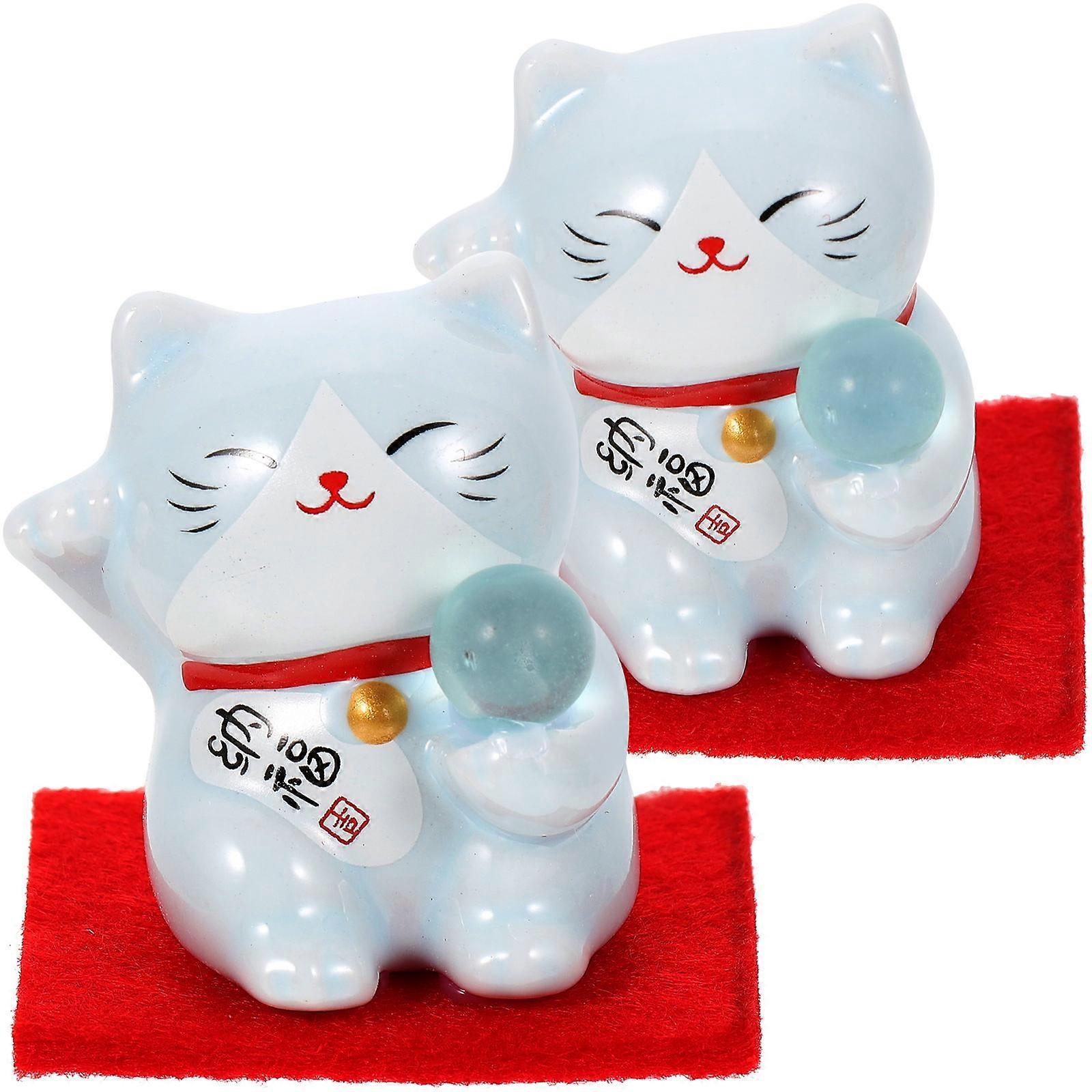 Cats Craft Ceramic Desktop Cat Decoration Statue 4Pcs