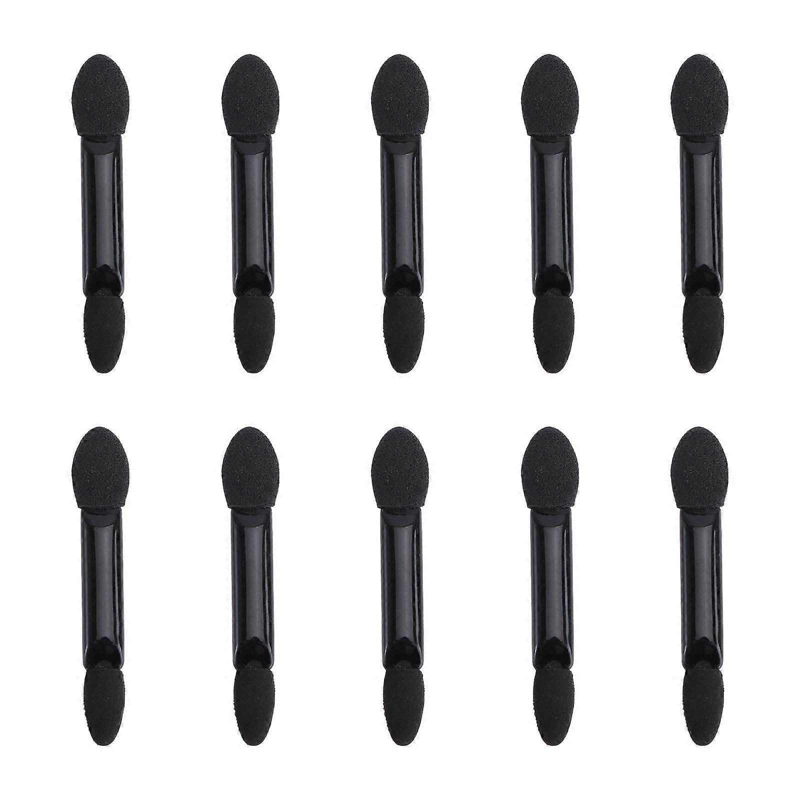 Disposable Eyeshadow Brush Dual Sided Eyeshadow Brush Black Handle 10Pcs