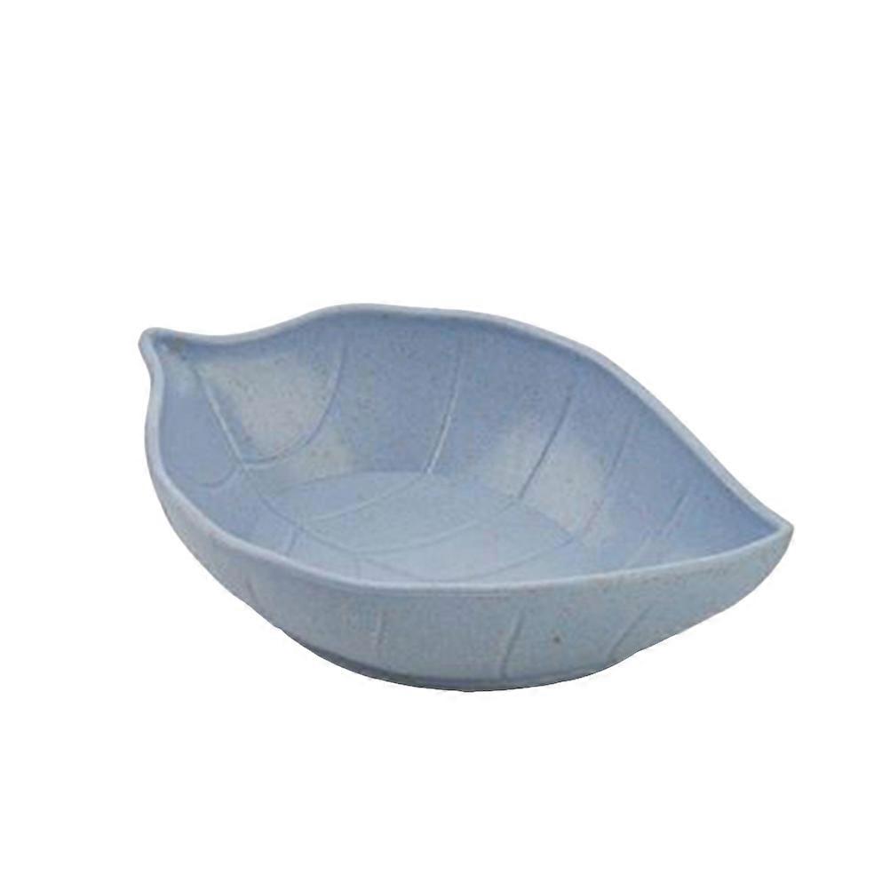 4Pcs Straw Oil Holder Leaves Shape Dish For Picnic And School Use Blue