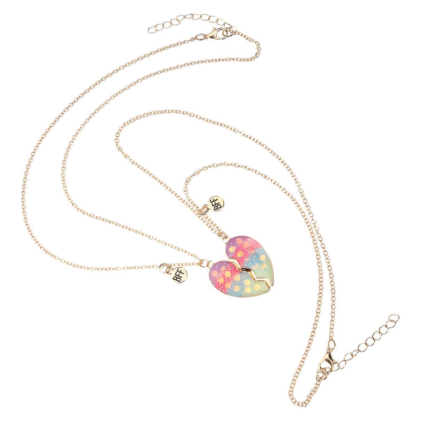 Couple Necklaces Colorful Sequins Matching Necklaces for Couples 3Pairs