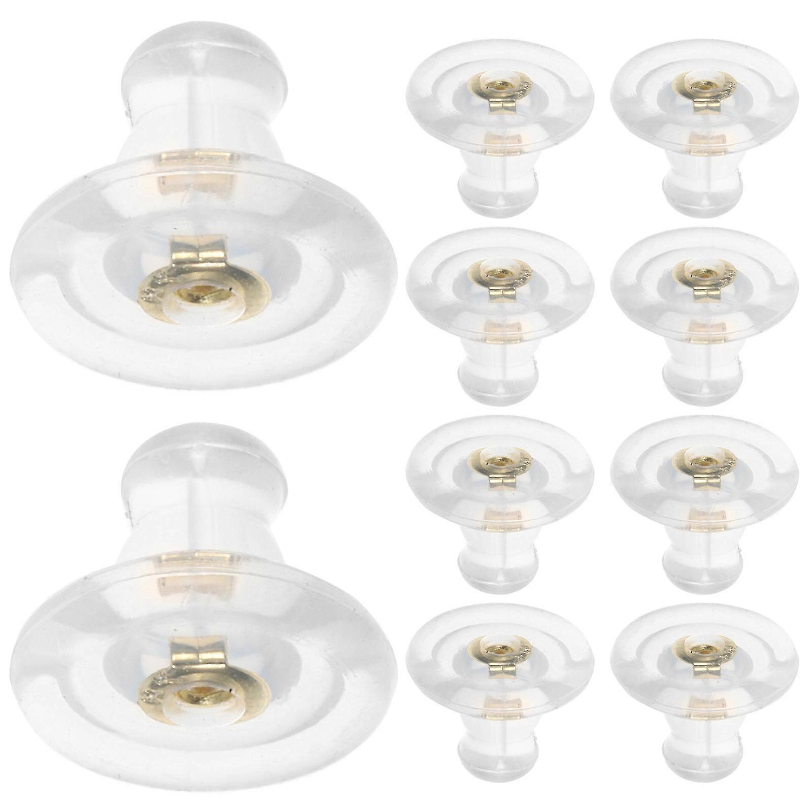 Durable Silicone Earring Lifters for Replacement Use 20Pcs Golden