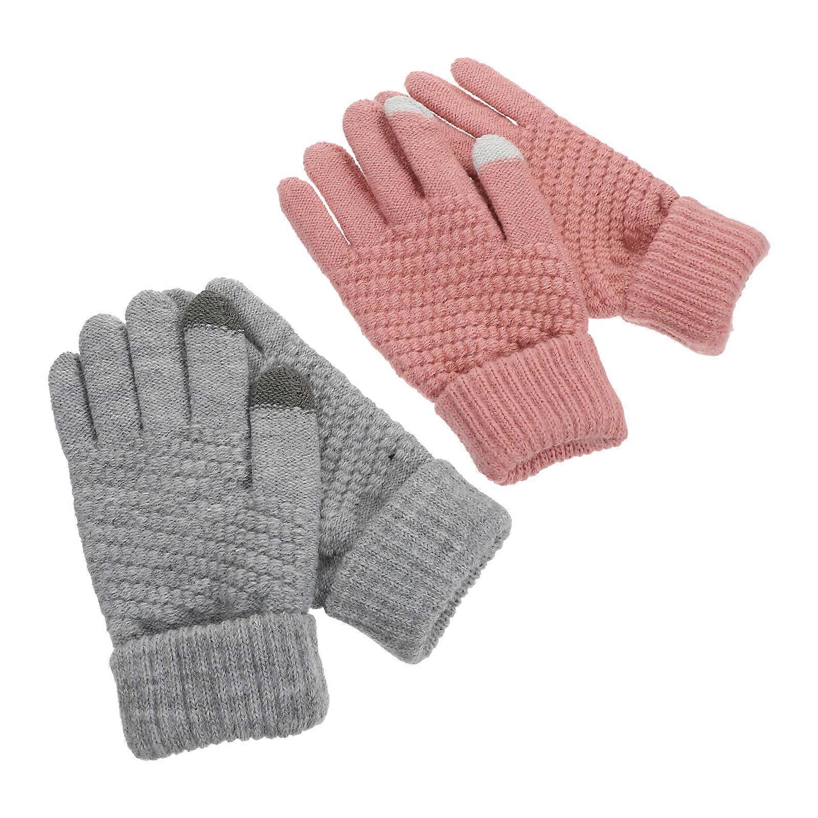 Outdoor Windproof Gloves Touchscreen Winter Thermal Gloves 2Pairs