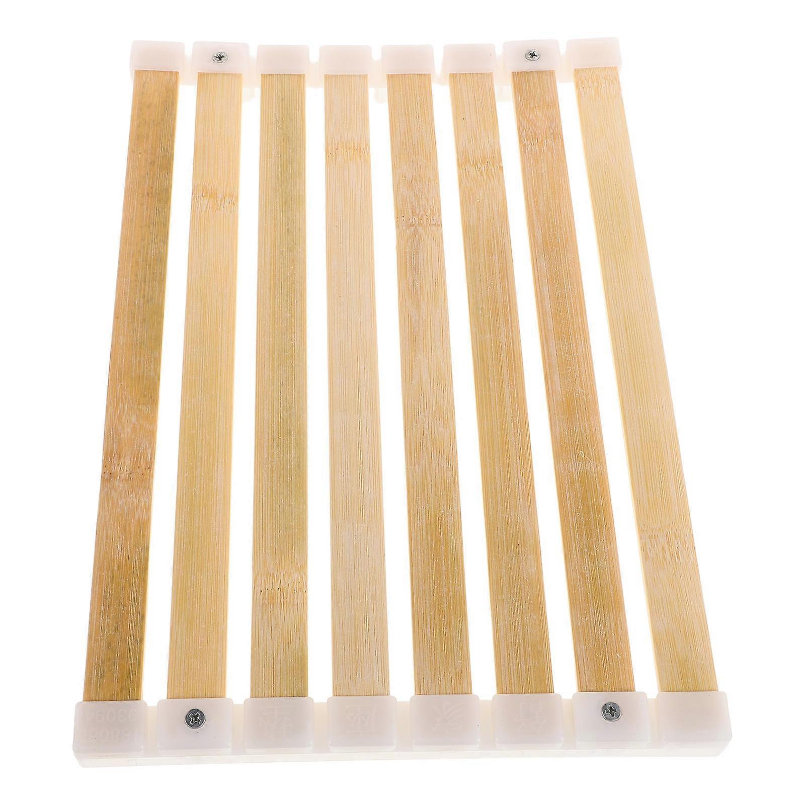 Bamboo Shower Mat Bamboo Bath Mat for Quick Drying 2Pcs Beige