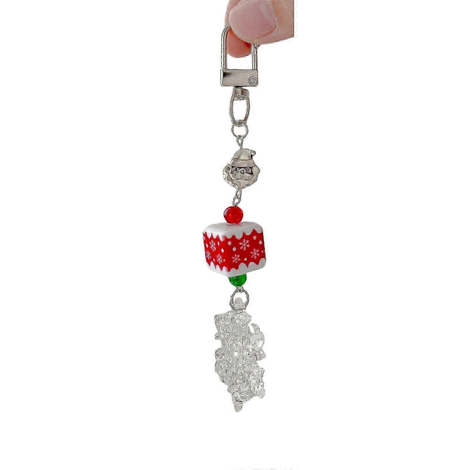 Christmas Ornament Phone Chain Christmas Present Keychain Resin Texture Perfect for Adding Festival Touch to Bag or Key