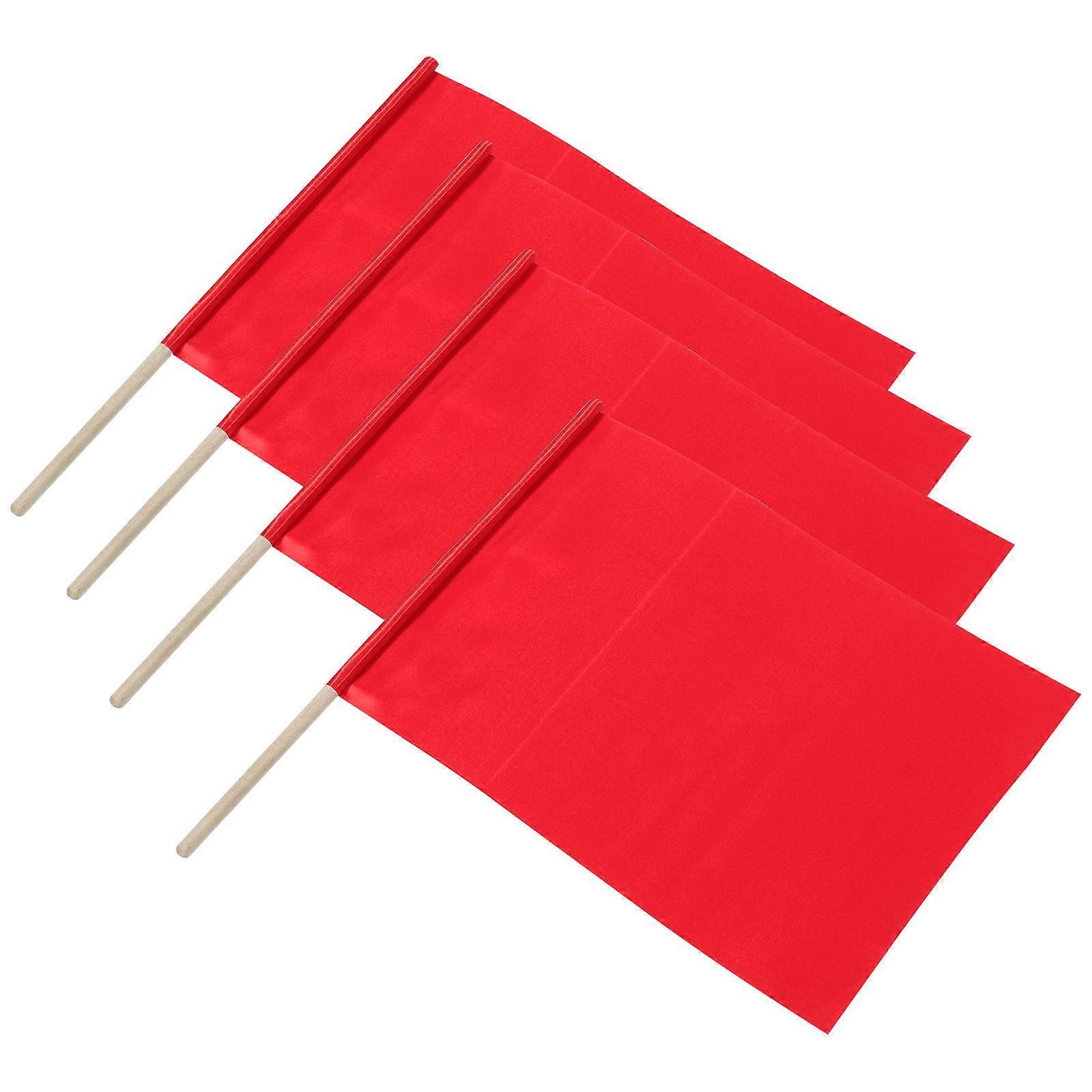Race Referee Flags 4Pcs Hand Flags For Referees Rectangle Shape Perfect For Birth Parties And Sports Court Training