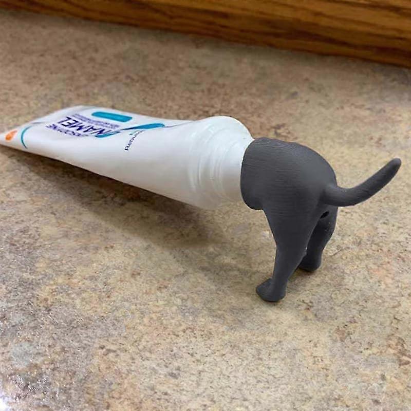 Pooping Dog Butt Toothpaste Topper Funny Gift for Dog Lovers Grey Ceramic Toothpaste Dispenser for Pets