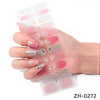 Neue 22-Finger-Nagelkunstaufkleber 3D-Heißpräge-Imitationsdiamant-Nagelaufkleber heißer Verkauf Nagellackfilm wasserdichte Nagelkunstaufkleber ZH-0272
