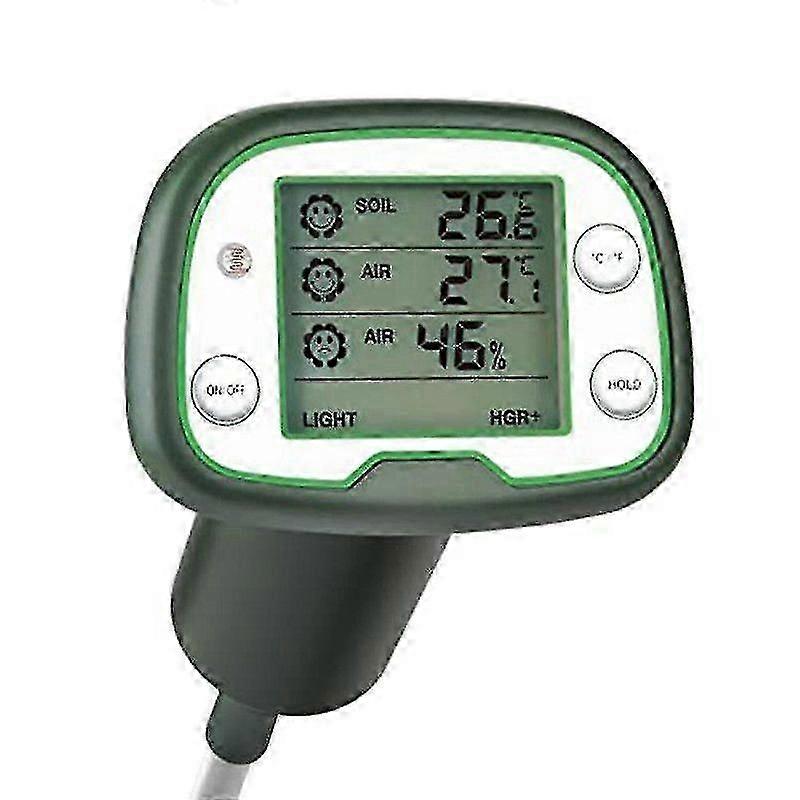 Digital Soil Thermometer 4-in-1 Soil Tester Soil Thermometer/light/air Temperature/air Humidity Met