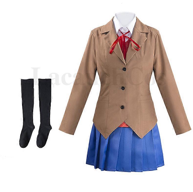 Costume de cosplay de Monika Sayori Yuri Natsuki, uniforme d'écolière pour filles, costume d'Halloween