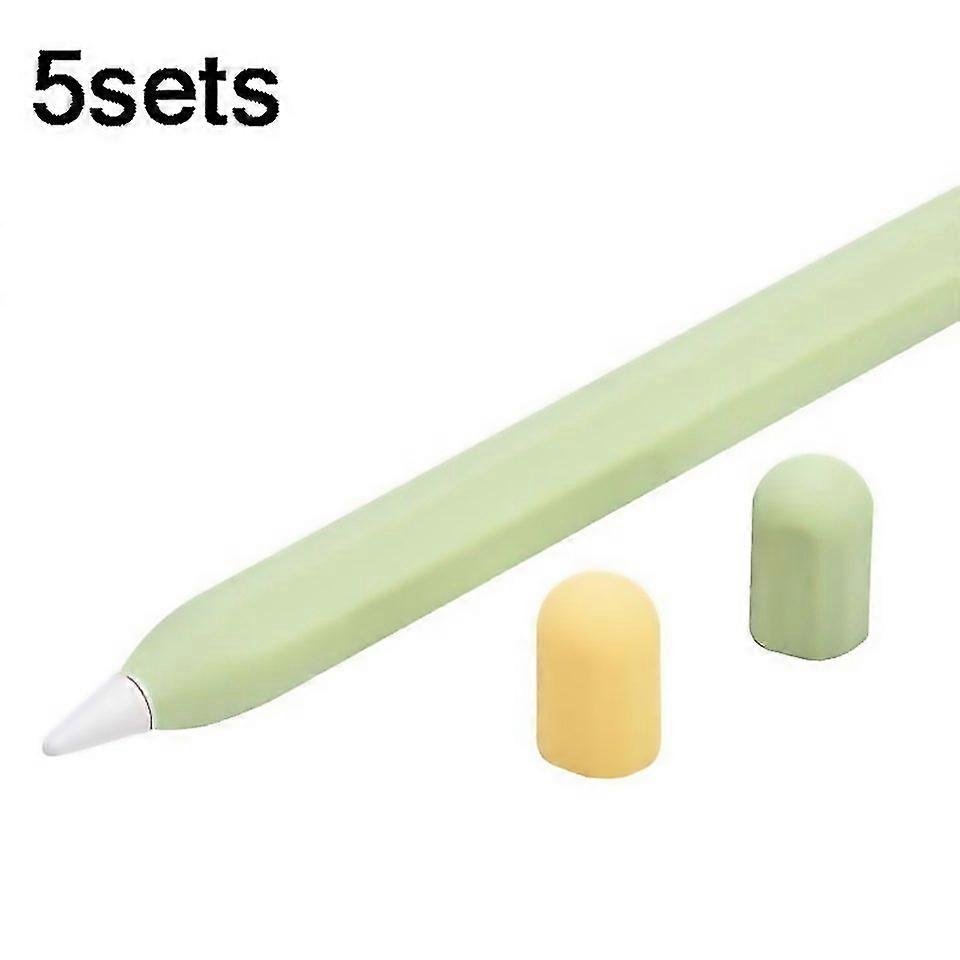 For 5sets 3 In 1 Stylus Silicone Protective Cover Twocolor Pen Cap Set For Apple Pencil Crafted With