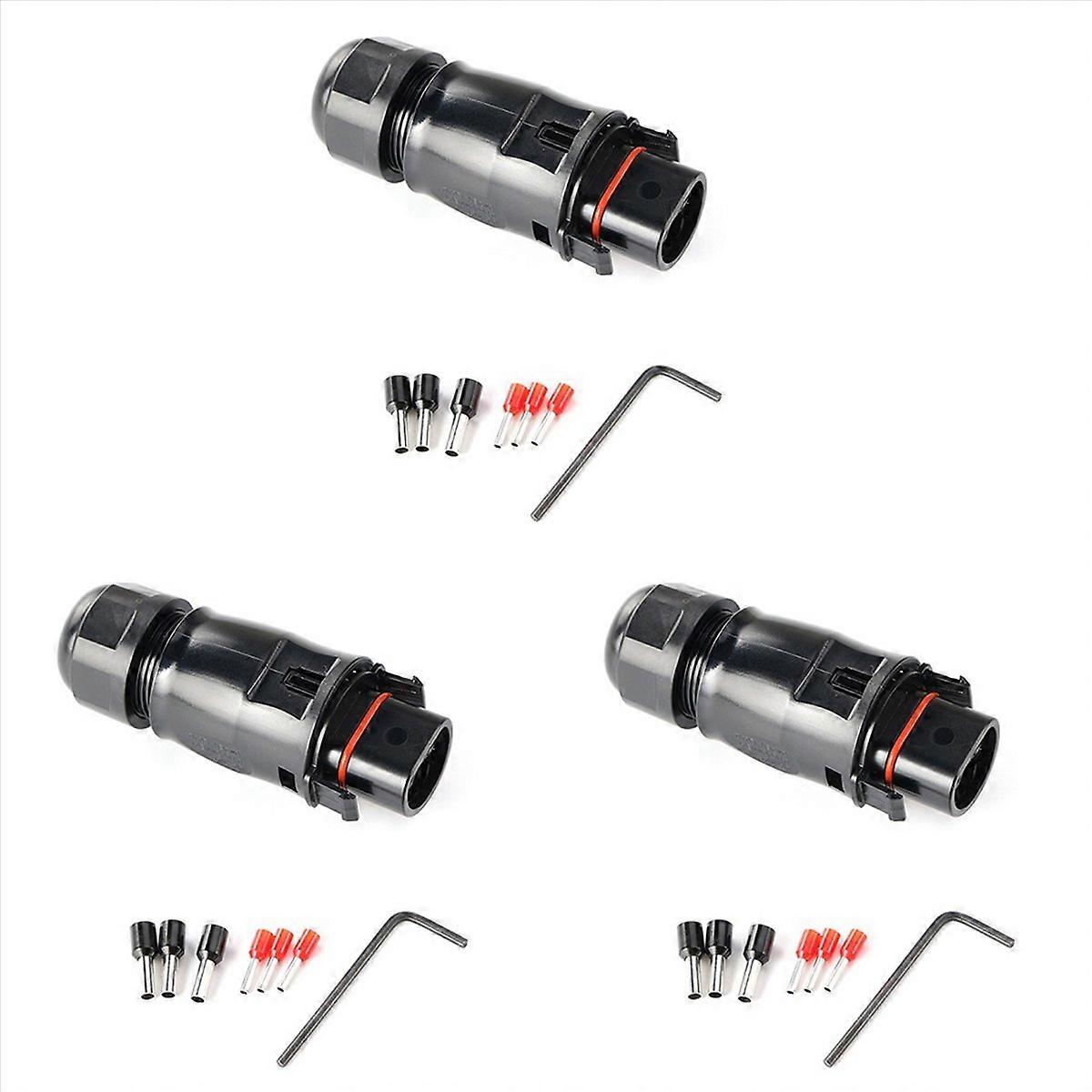 3X Solar PV Connector Plug Waterproof IP68 4000V 40A for Solar PV System Panel Parallel Protection K
