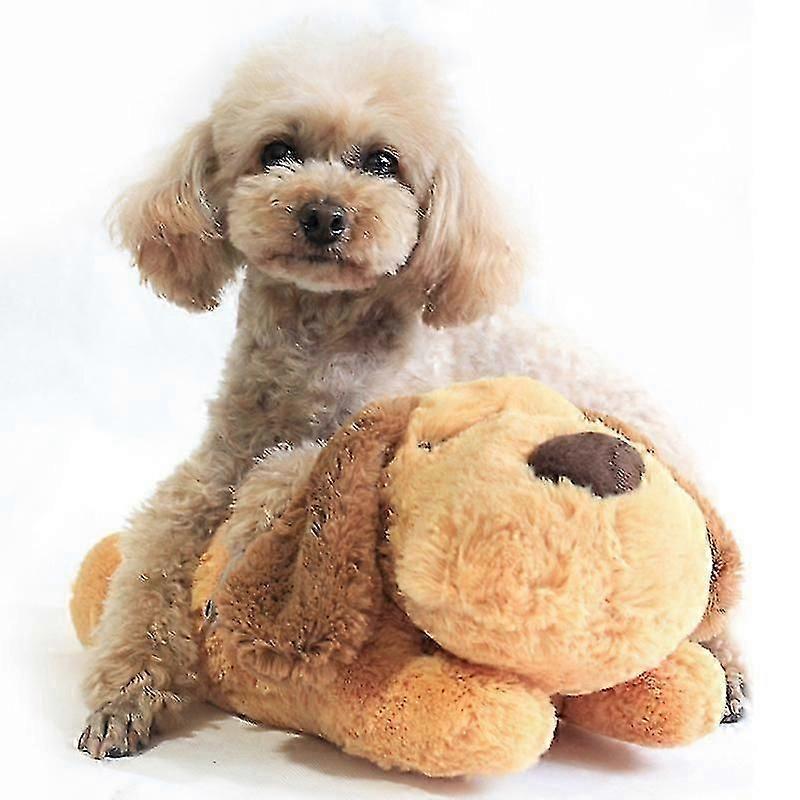 Puppy Toy with Heartbeated Dog Calming Behavioral Training Toy Sleeping Animal Plush Buddys for Separation Anxiety Relief