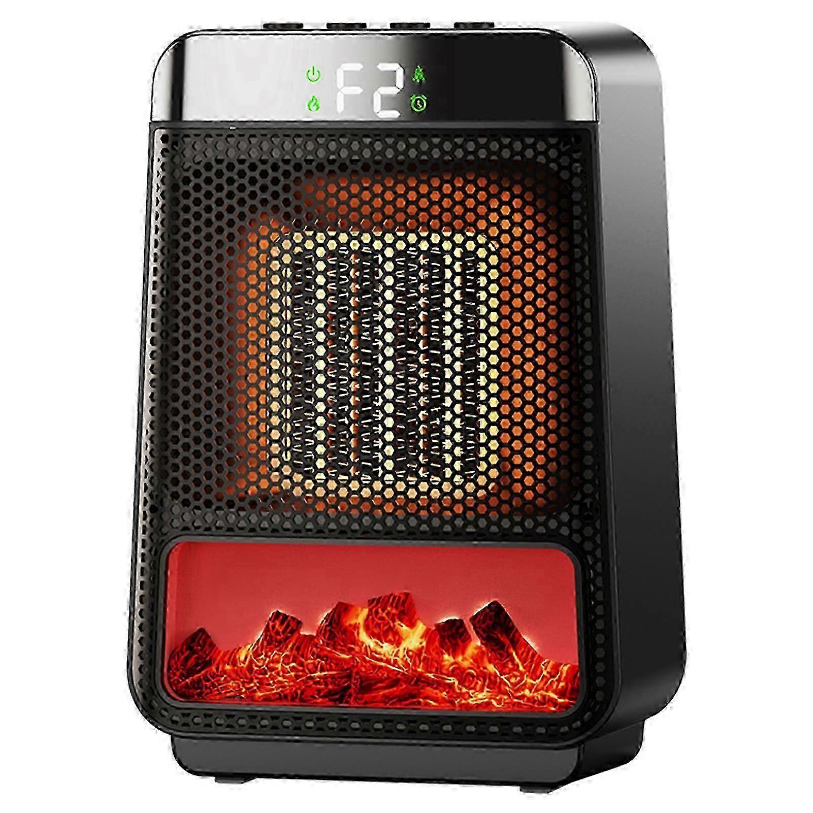 3D Dynamic Flames Heater with Thermostat - 1500W Portable Space Heater Warm Air Heater with Ambient Lighting