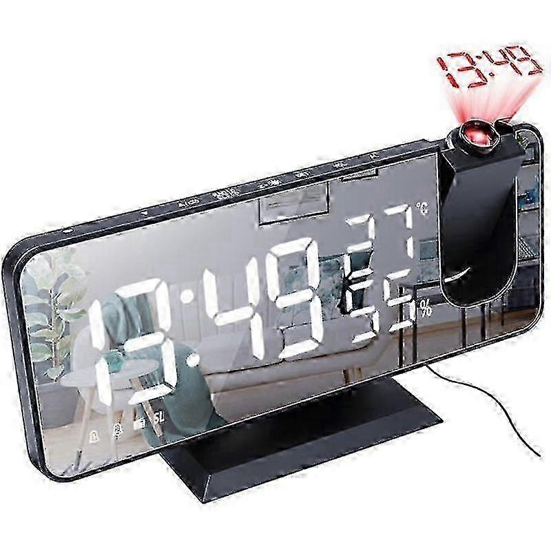 SURENHAP - LED Digital Alarm Clock Projector Radio Adjustable Mirror Alarm Clock - Rithok -s69g5s miao4