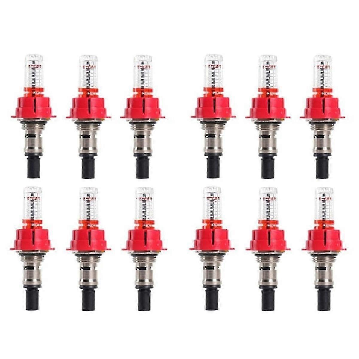 12 Pcs Underfloor Heating Manifold Flow Meter, Visual Flow Monitoring Regulator for Underfloor Heati