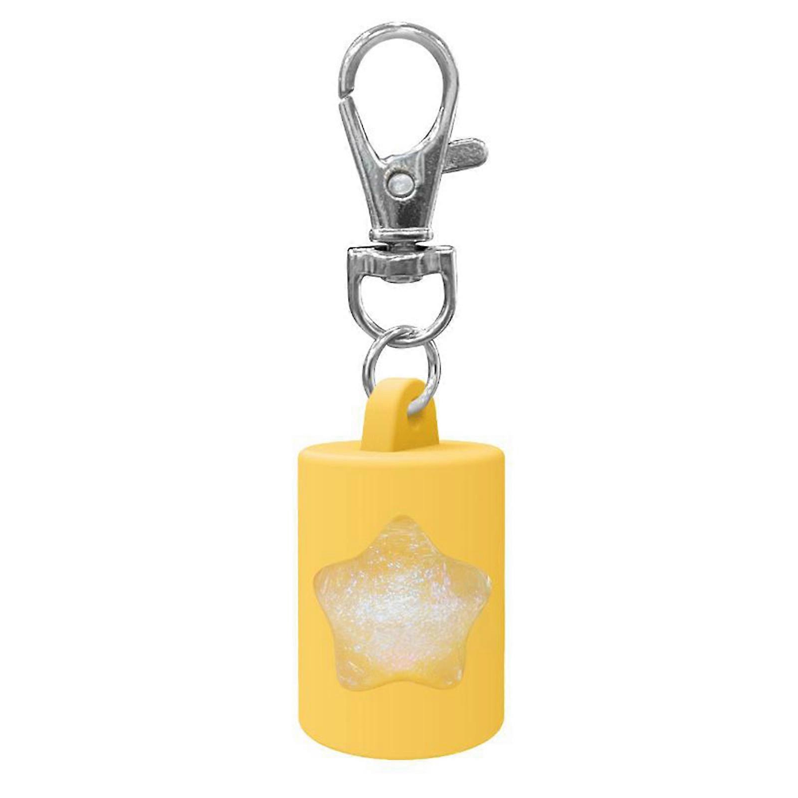 Convertible Silicone Keychain Bottle Cap For Lip Gloss Storage Solution With Secure Closure  Yellow