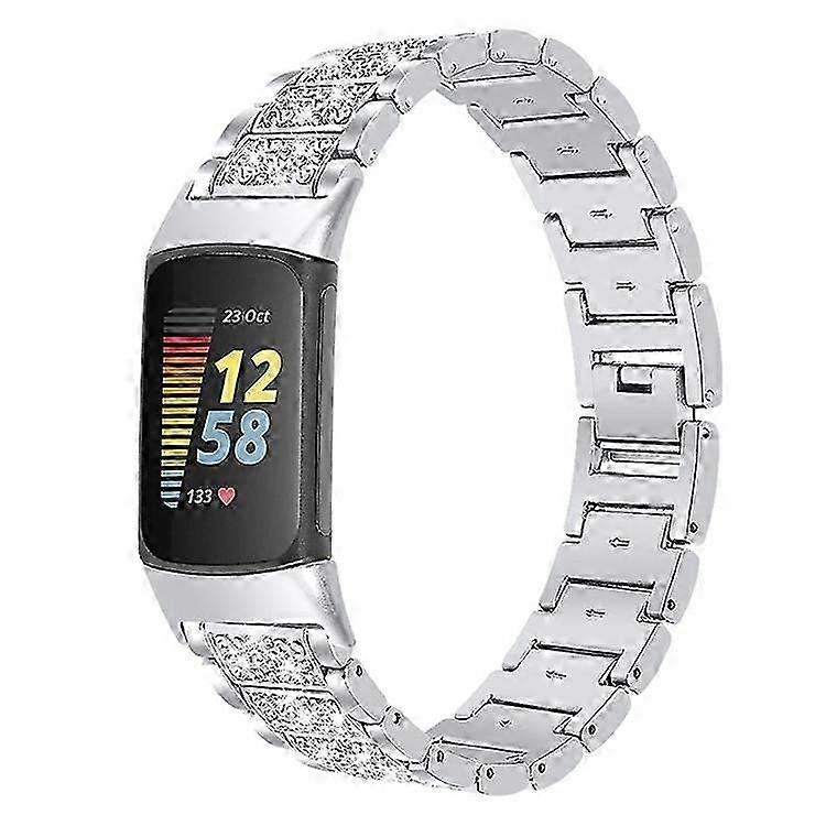 Elegant Rhinestone Watch Band for Fitbit Charge 6/5 - Replacement Strap