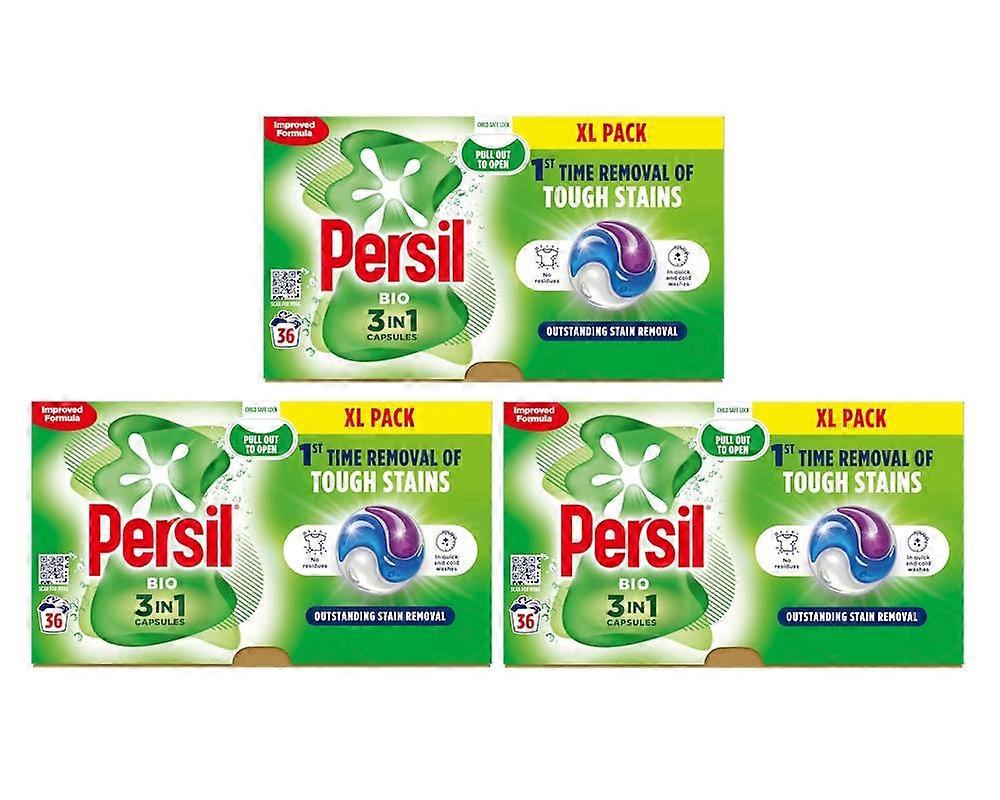 Persil Bio 3 in 1 Laundry Capsules 36 Washes (3 Pack)
