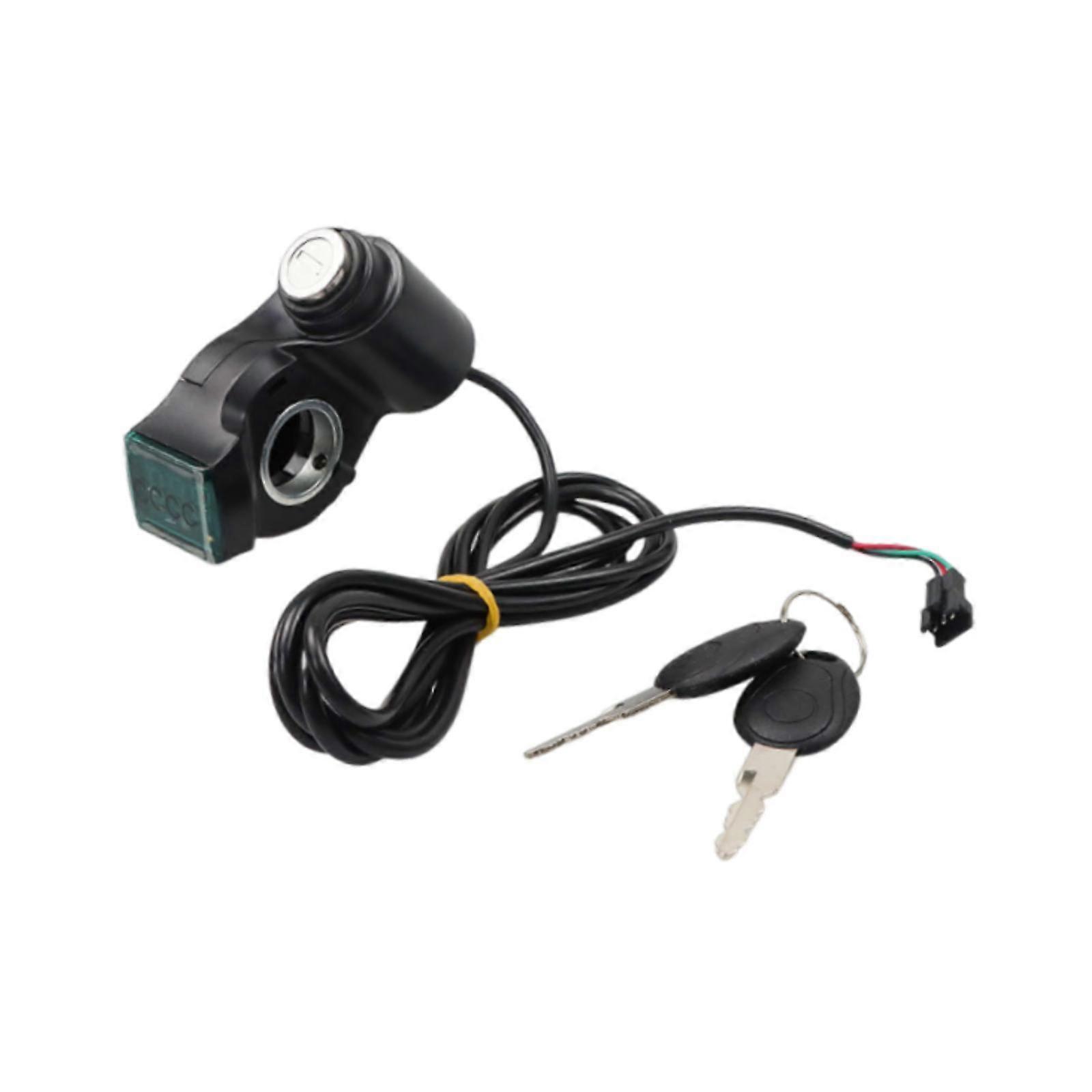 Electric Switch Lock, Digital Display Handlebar Control Lock with Keys, Electric