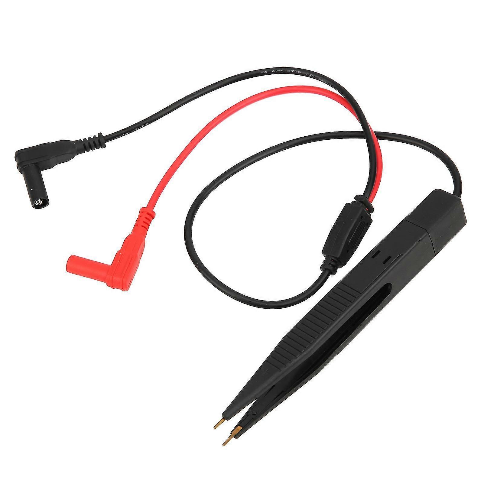 Precision Testing Tweezers Universal Multimeter Probes SMD Chip Component Testing Lead LCR Testing Pens Durable Black Plastic 1 Piece for Accurate Cap