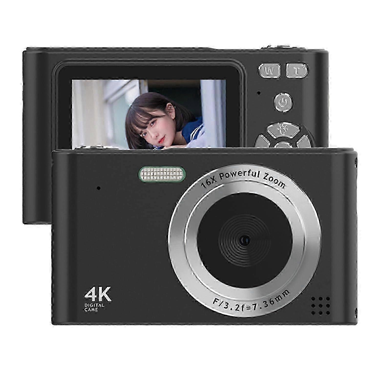4K Digital Camera, 48MP Digital Video Camera, 16X Digital Zoom, Face & Motion Detection