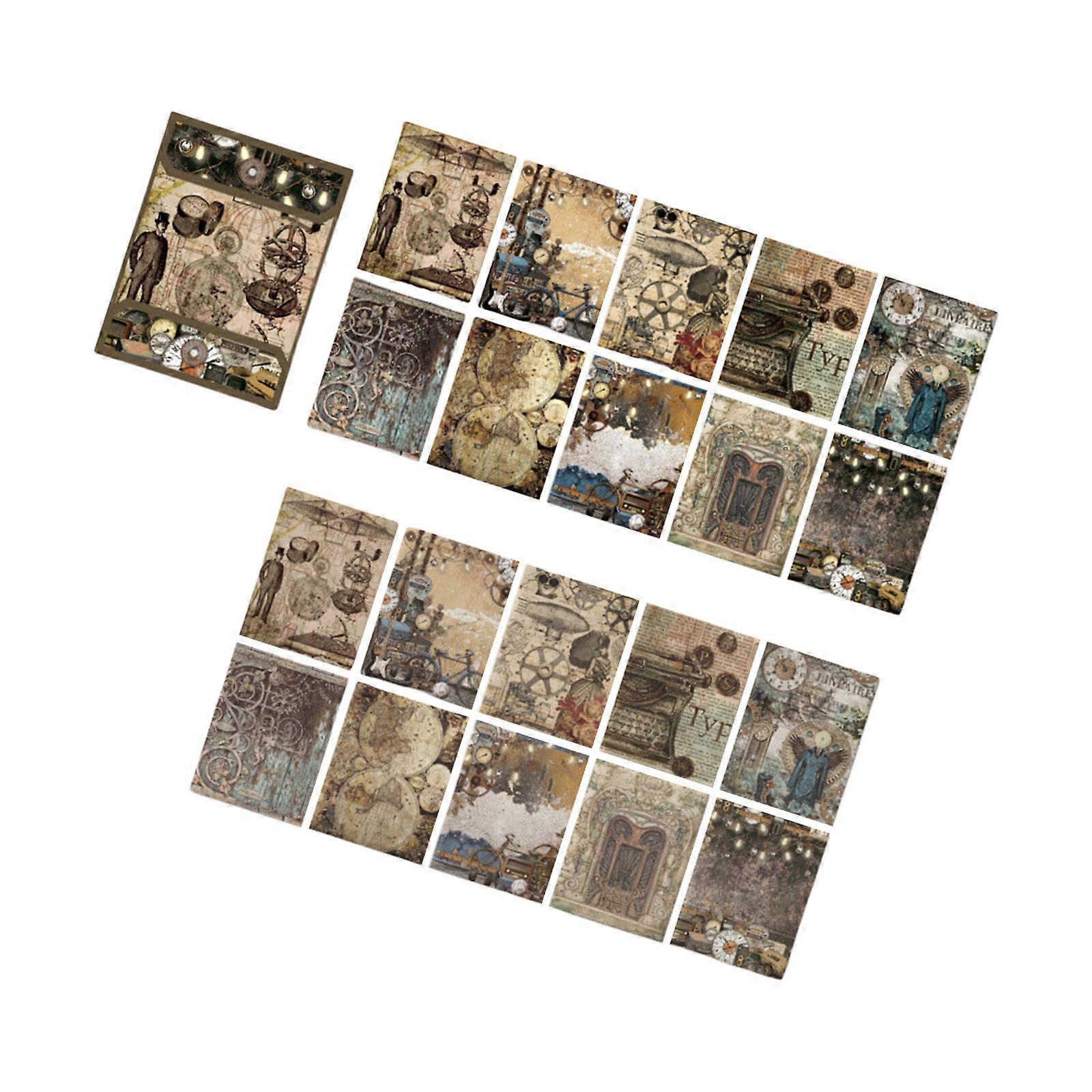 20 Sheets Retro Scrapbooking Decorative Paper for Scrapbooking Journal Planner Picture Frames Phone Case Embellishment Multicolor