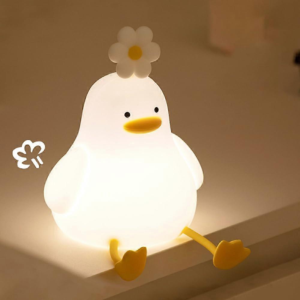 Duck Night Light Silicone Lamp USB Rechargeable 3 Light Modes Dimmable Touch Control 30 Minute Timer For Children