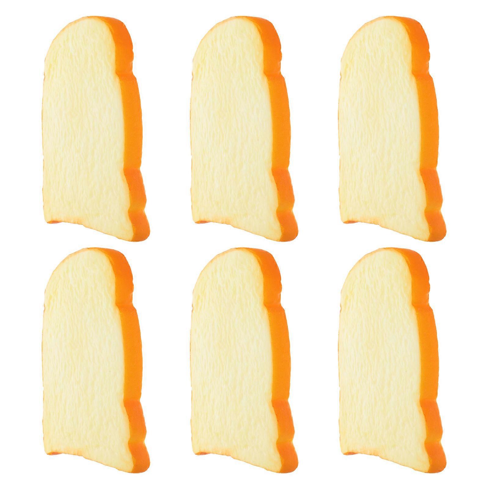 Fake Bread Slices Bread Mold for Decor 6Pcs Artificial Toast Props