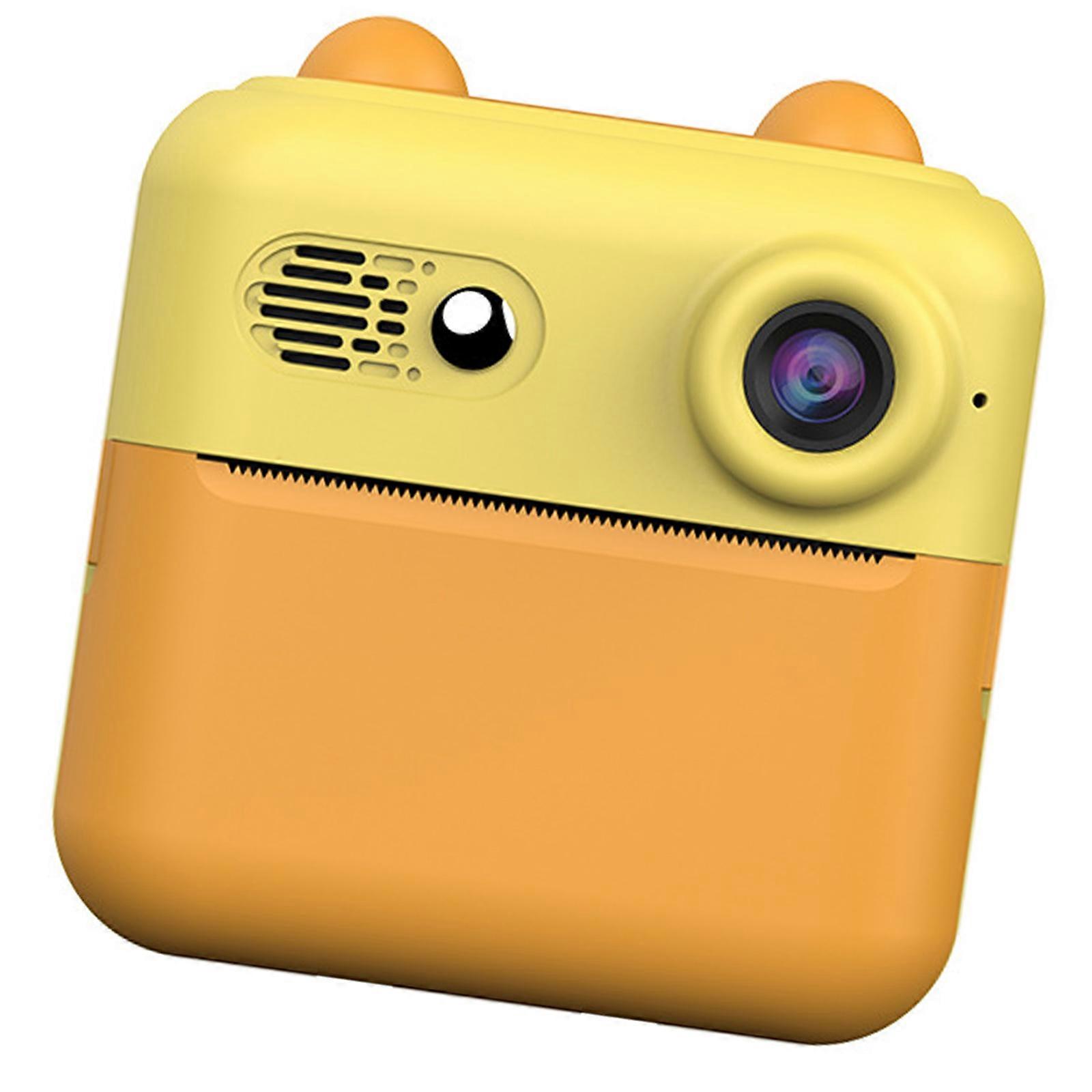 Mini Camera for Children Featuring Printing Video Recording and Educational Games  Yellow