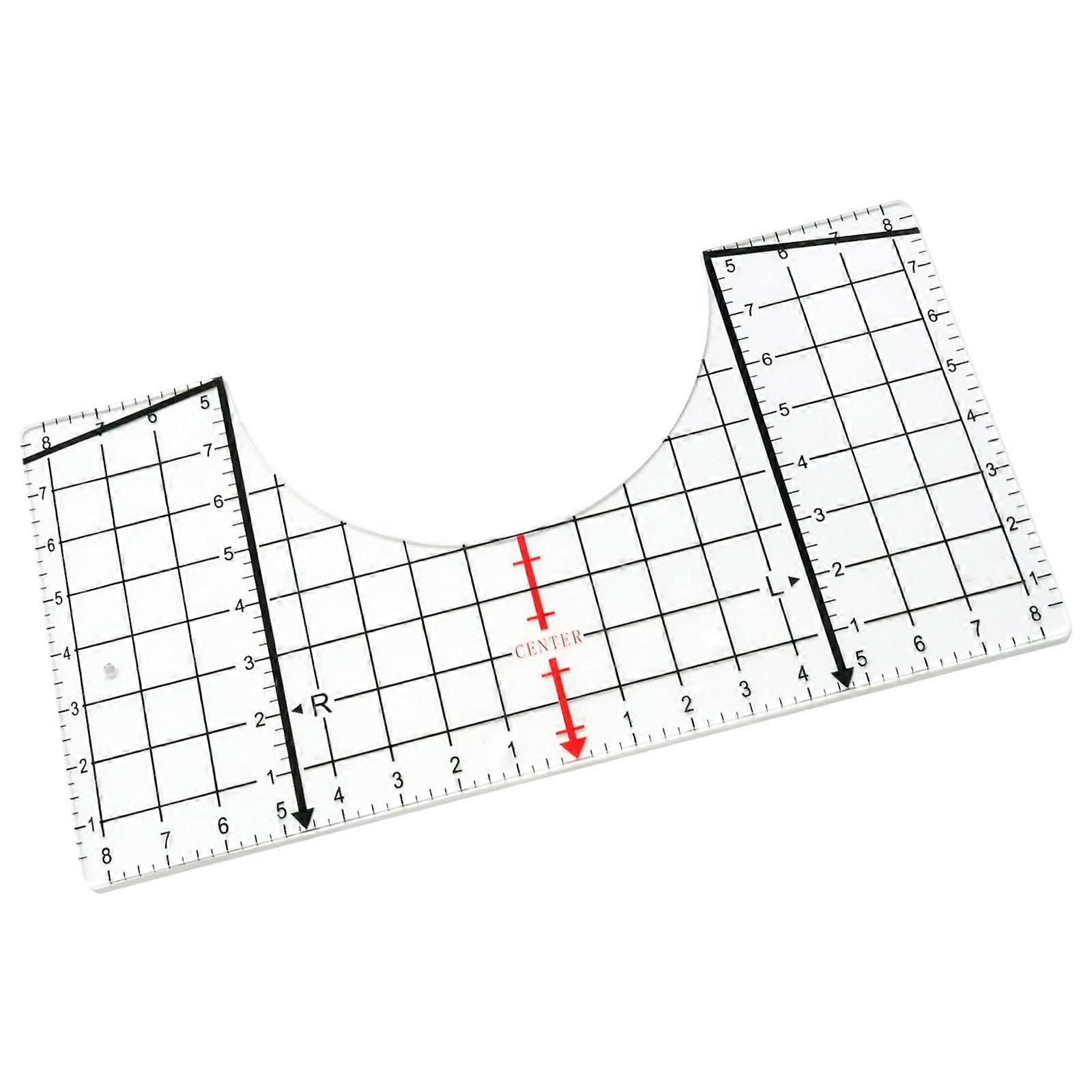 T Shirt Ruler to Center Multipurpose Acrylic T-Shirt Ruler with Center Guide For Heat Press Fabric Alignment and Sewing Multicolor