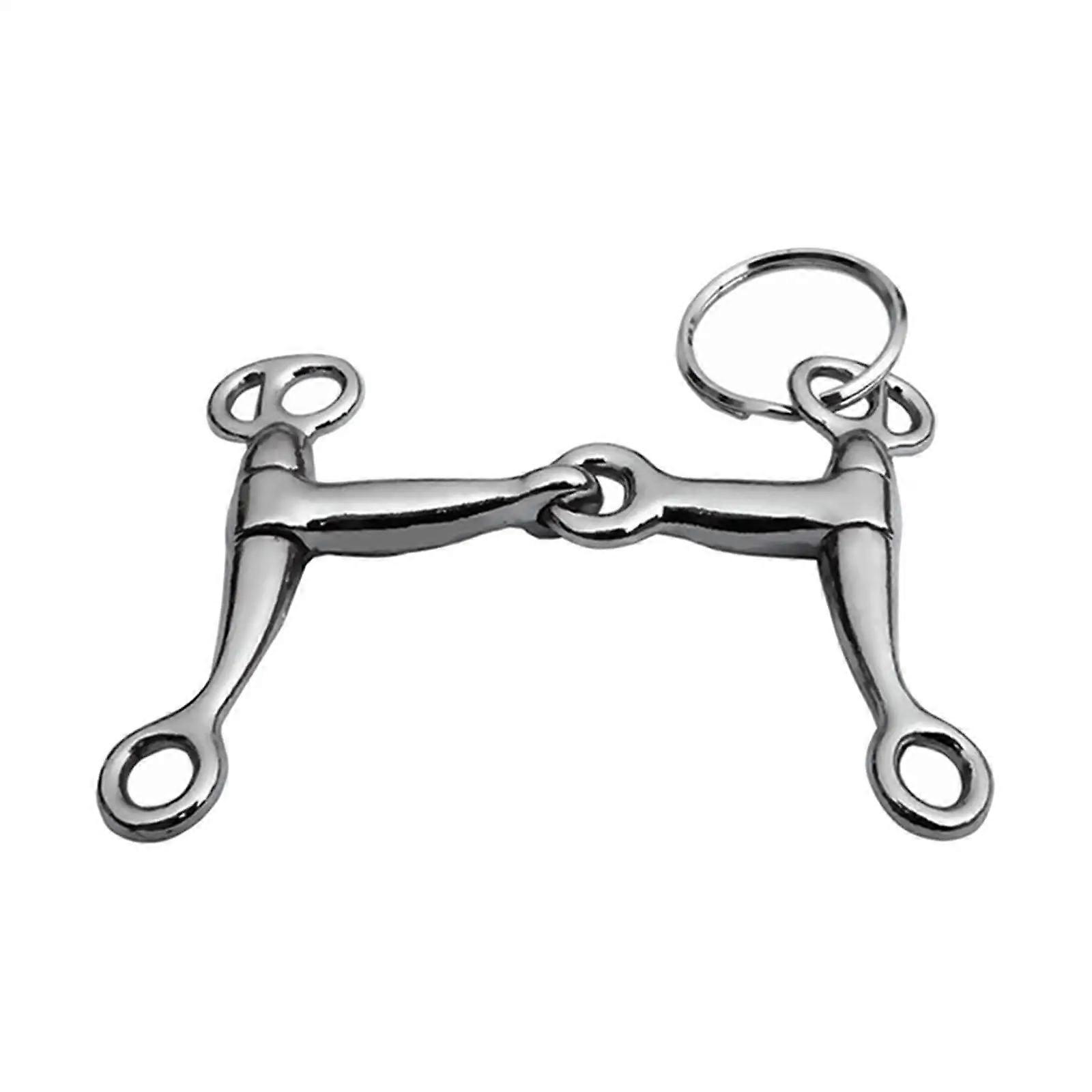 Multipurpose Silver Key Ring Alloy Horse Bit Pendant Keychain Multifunctional Bag Decoration Unisex Accessory for Wallet Multicolor