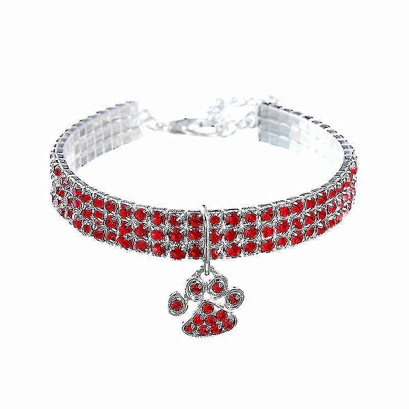Adjustable Crystal Diamond  Claw Pendant Pet Collar
