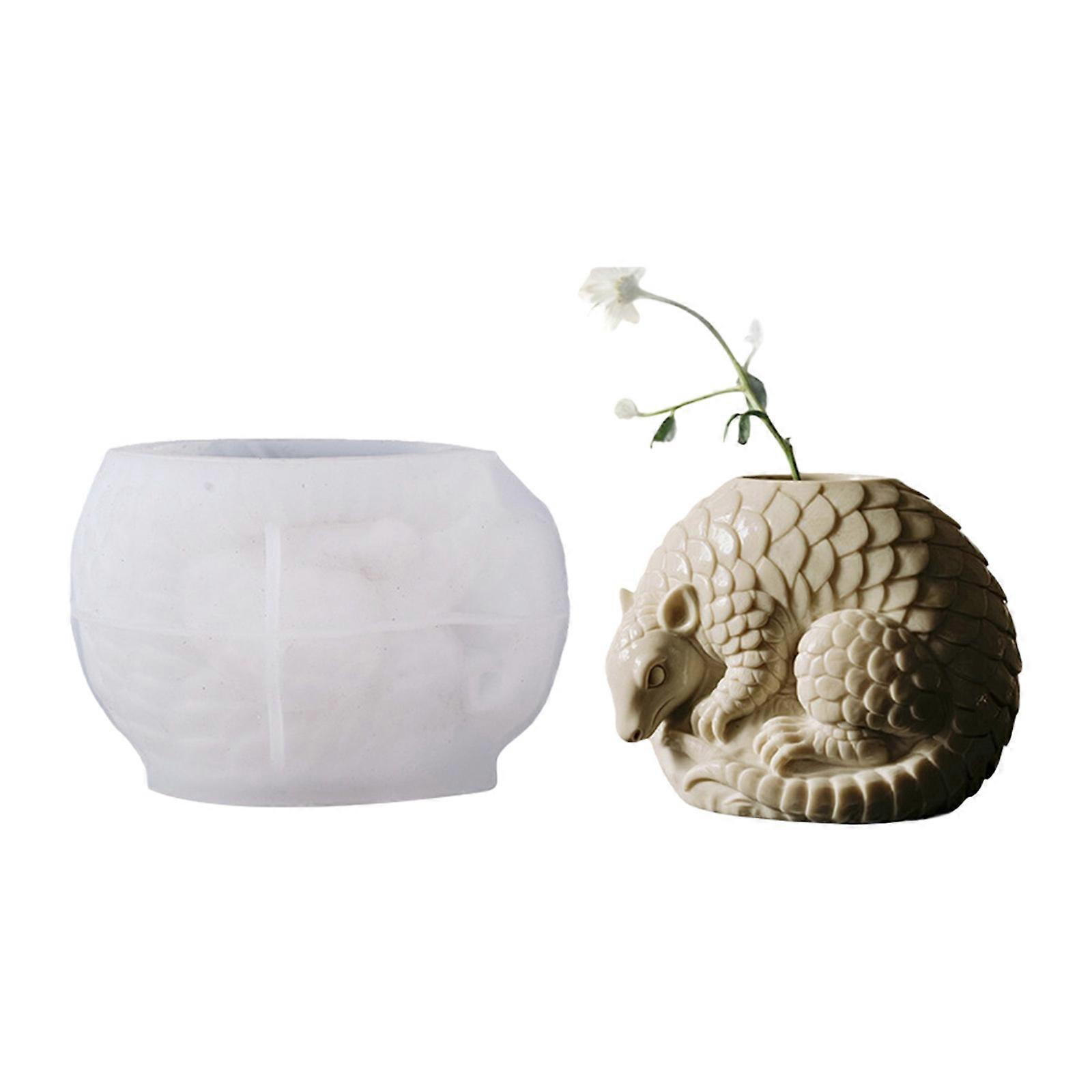 Silicone Pangolin Shaped Mold Suitable For Crafting Succulent Pots Resin Storage Containers And Concrete Decoration Items Multicolor