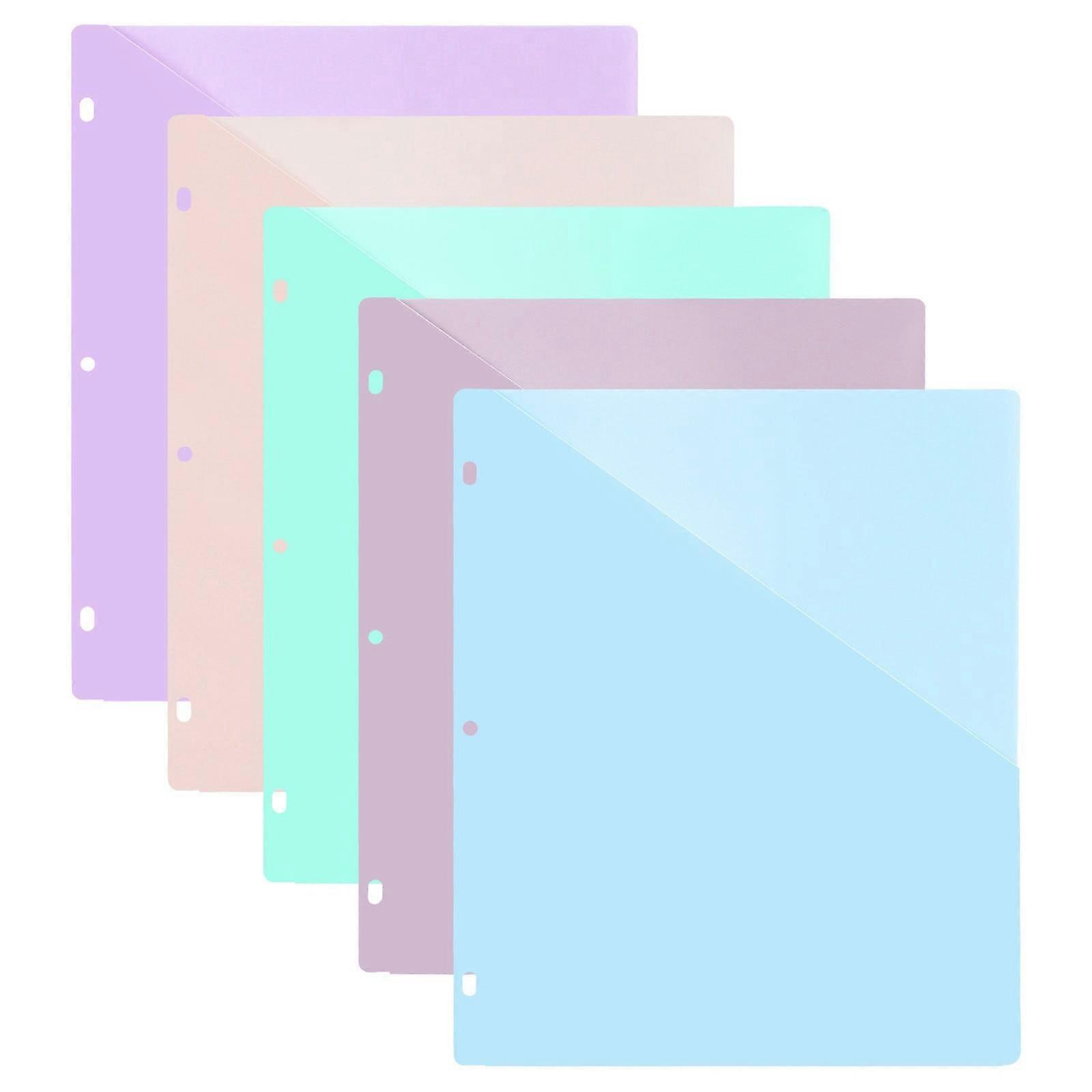 A4 Pocket Dividers with 3 Holes, Multicolor, 1 Pack - Compatible with 3 Ring Binders for Planners & Office Use