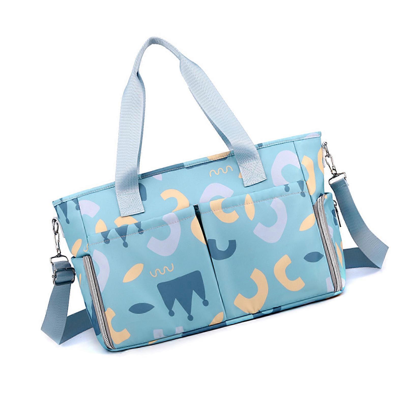 Fashion Pattern Diaper Bag Strollers Hanging Bag with Multiple Pockets Easy Cleaning Fabric for Outings & Shopping Trip Multicolor