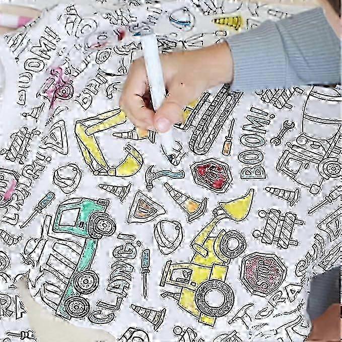 יצירתי לילדים DIY גרפיטי פיג'מות סט בגדי בית, צבע בגדי שינה משלך פיג'מות לבנים ובנות-טוב