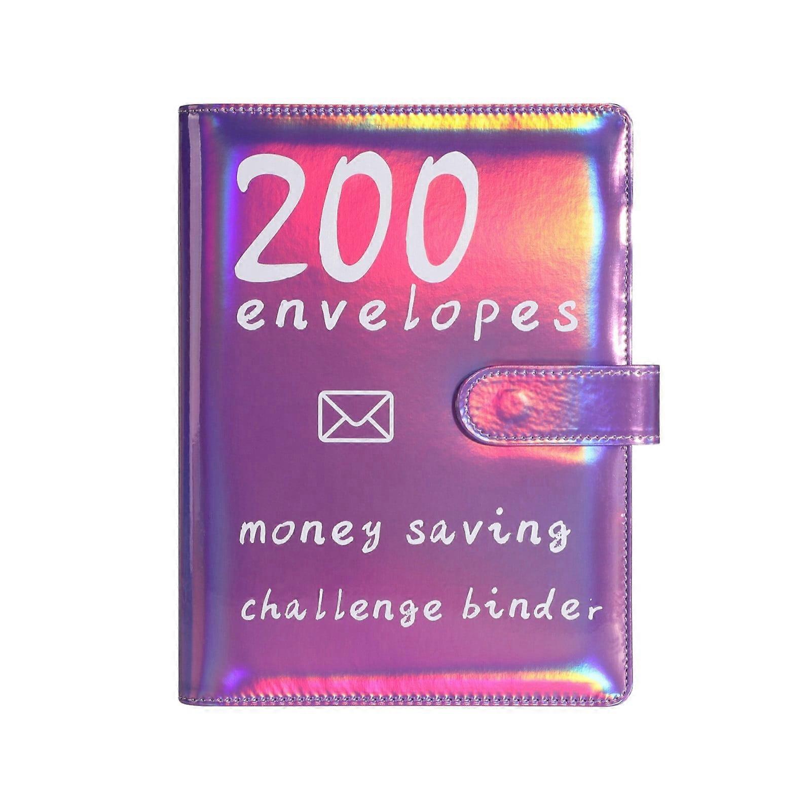SUSHANG 100 Envelope Money Saving Challenge Binder Loose Leaf Savings Book Challenge Envelope Savings Book for Office, Home, School
