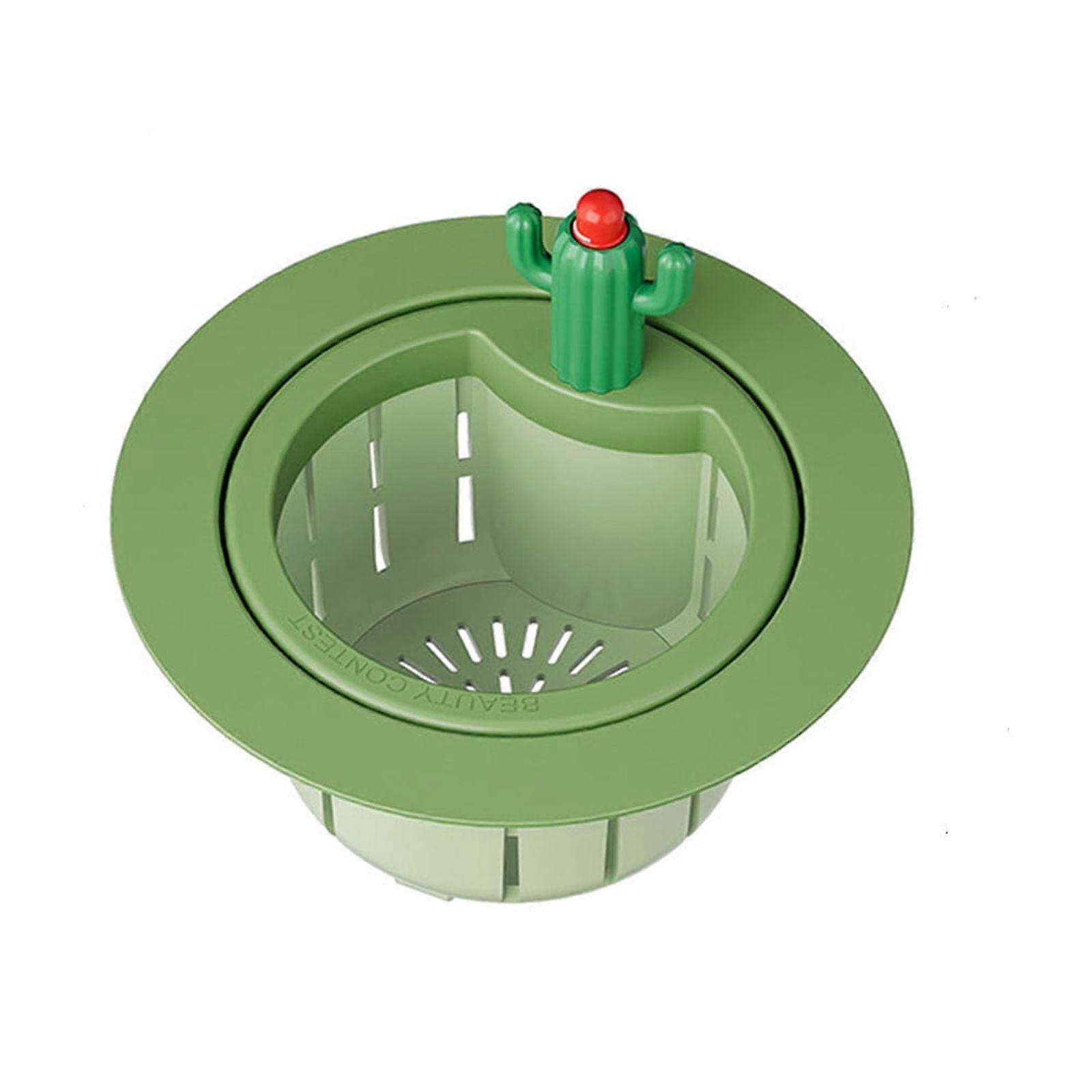 Cactus Kitchen Sink Strainer Press, Automatic Dumping Basket, Multi-Functional Draining Filter Net with Lifting Handle for Home Use