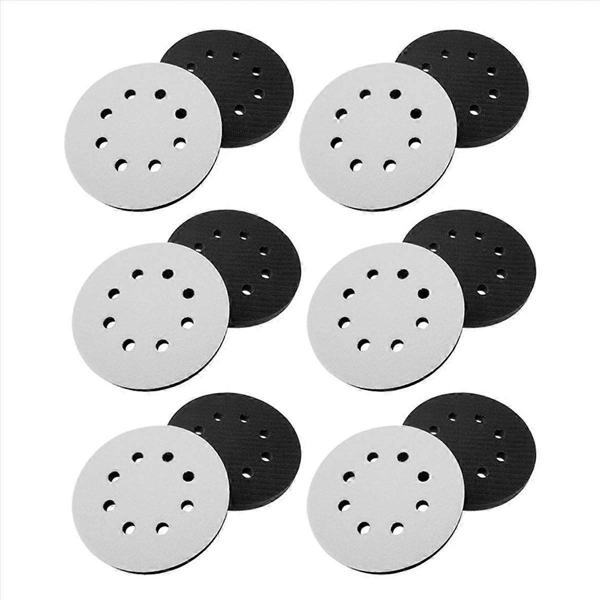 12PCS 5 Inch(125mm) 8-Hole Soft Sponge Interface Pad for Sanding Pads and Hook and Loop Sanding Disc