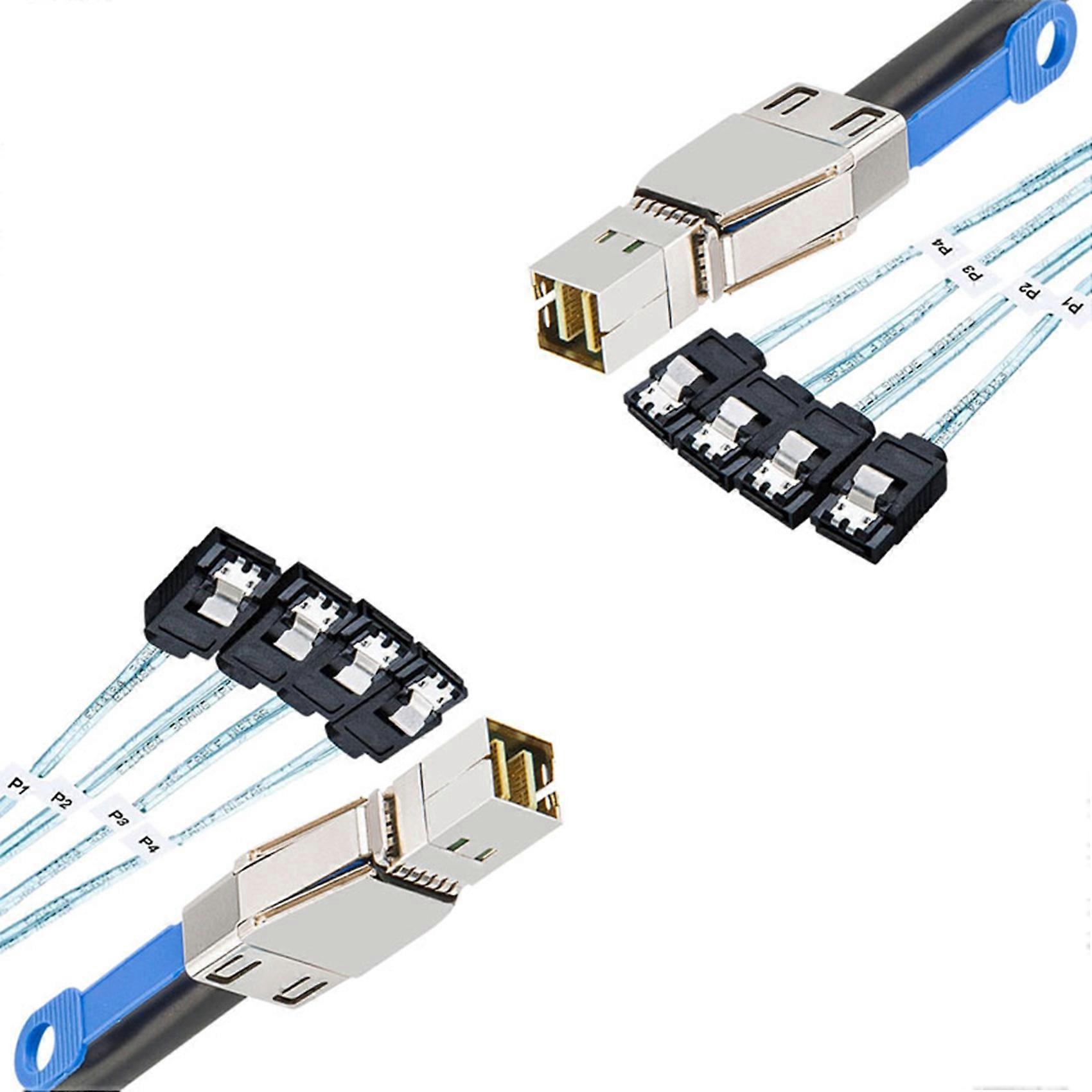 2X Mini SAS HD SFF-8644 to 4 x SATA 7Pin Hard Disk Cable 12Gbps Server External Hard Disk High-Speed