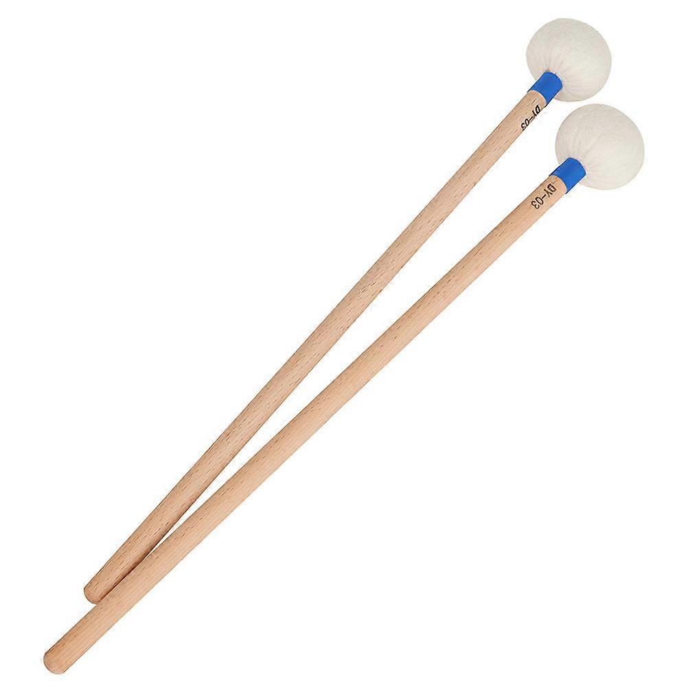 Wood Handle Felt Drumstick for Percussion Instrument 2Pcs Set