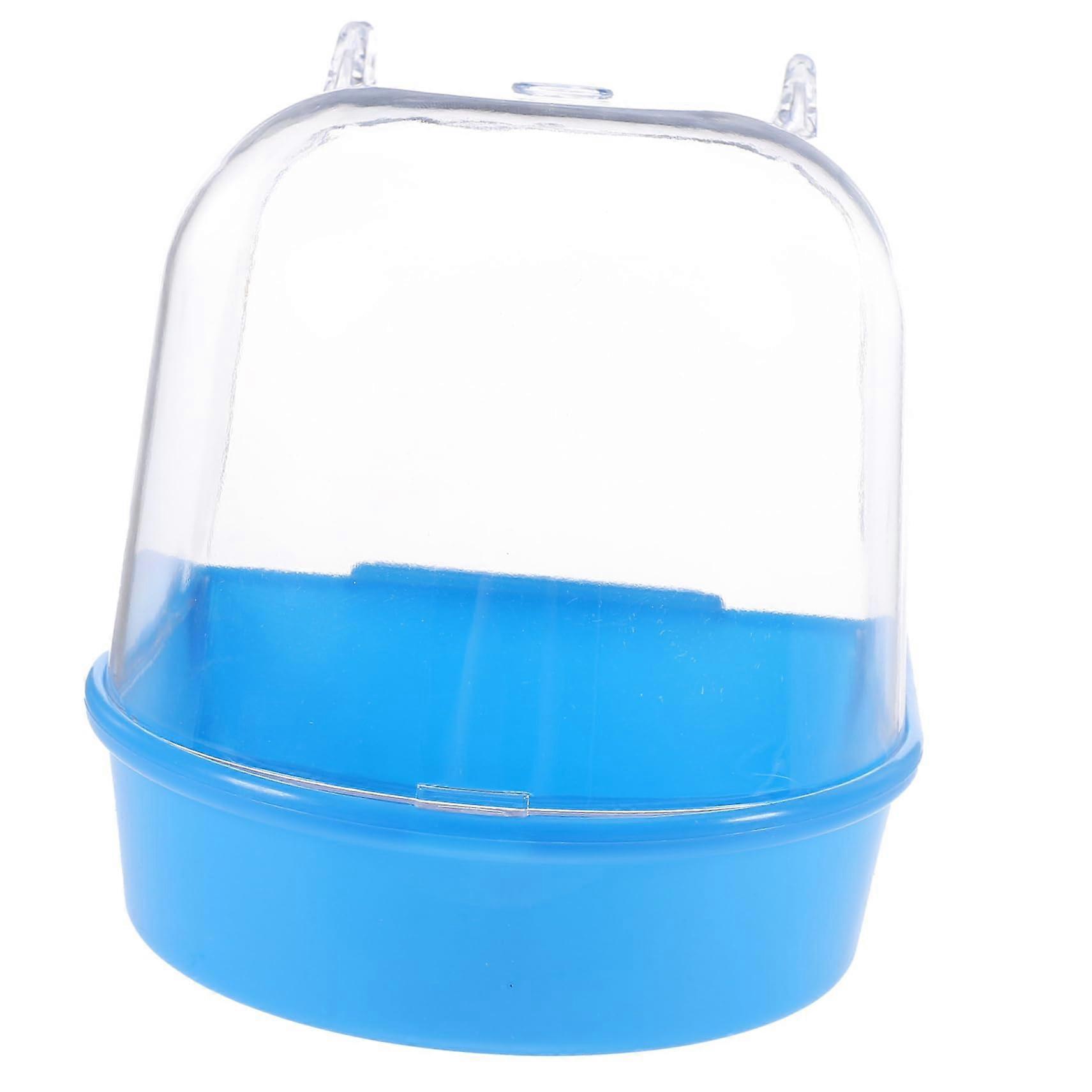 Parakeet Bird Bath Shower Box with Clear Plastic Container for Cage Mount and Easy Cleaning