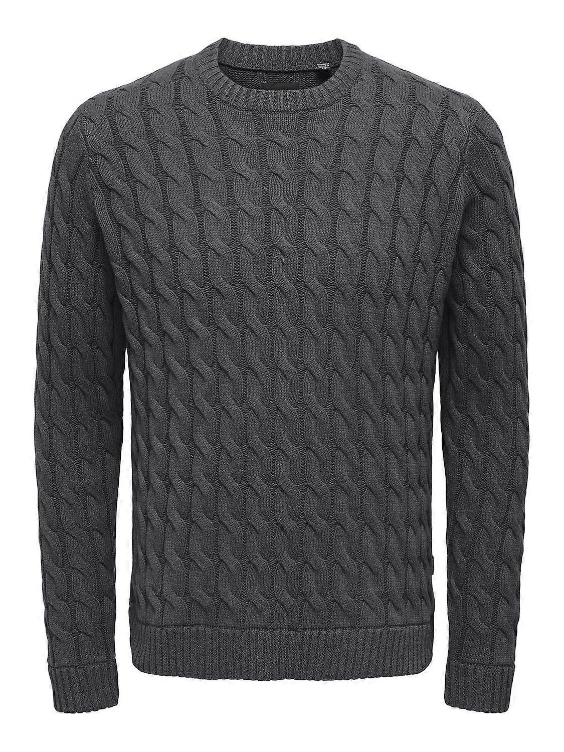 ONLY&SONS Heren Gebreide Trui Rond Hals Normal Fit Lange Mouw Trui Basic