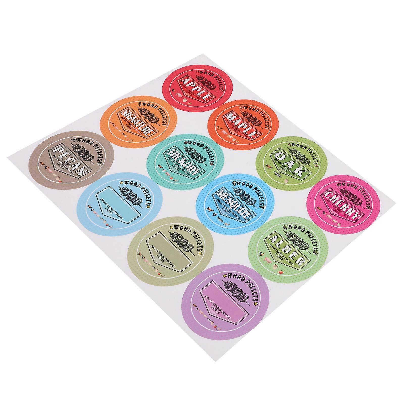Smoker Pellets Label Stickers for Pellets Storage Containers 1 Sheet
