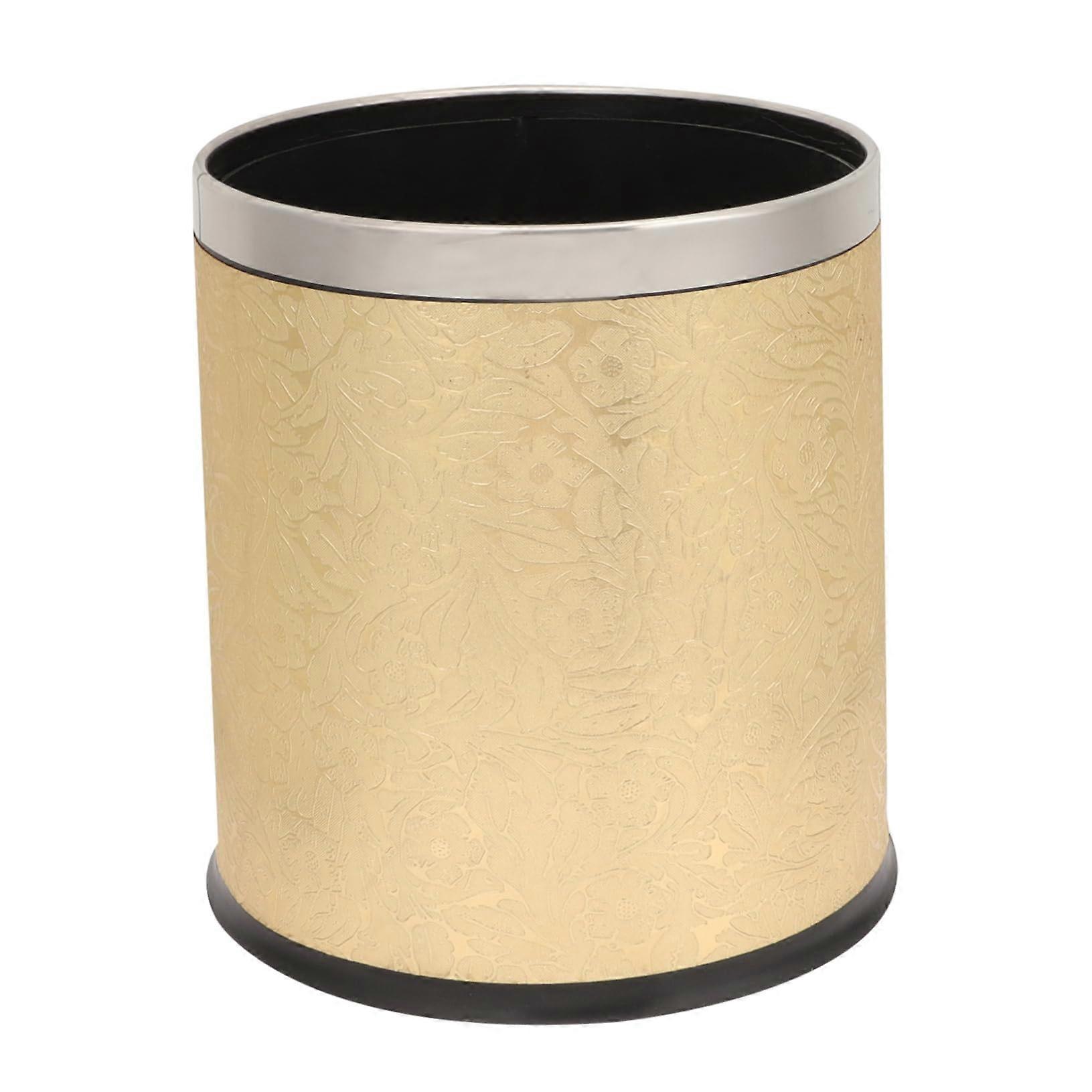 Round Trash Can with DoubleLayer Plastic Design for Bedroom, Office, Home or KTV