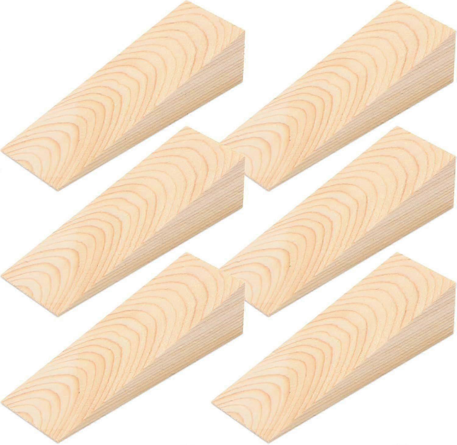 4 Pack Solid Wood Non-Slip Door Stopper Wedge for Secure Door Bottom, Durable & Sturdy