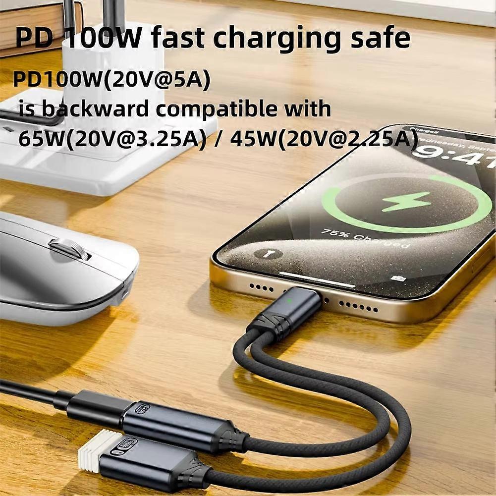 USB C OTG Cable Phone Adapter 2 in 1 Type C to USB A Adapter with PD Charging Port for Smartphone Laptop Tablet Grey